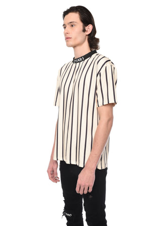 STRIPED TEE WITH PRINTED RIB - ZYARI