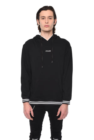 LOGO HOODIE WITH WHITE PIPING - ZYARI