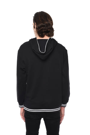 LOGO HOODIE WITH WHITE PIPING - ZYARI