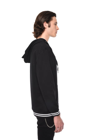 LOGO HOODIE WITH WHITE PIPING - ZYARI