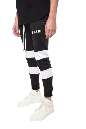 TROUSER WITH CONTRASTING DOUBLE WHITE STRIPES - ZYARI