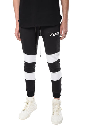 TROUSER WITH CONTRASTING DOUBLE WHITE STRIPES - ZYARI